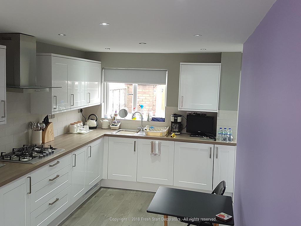 kitchen renovated by decorators in birmingham