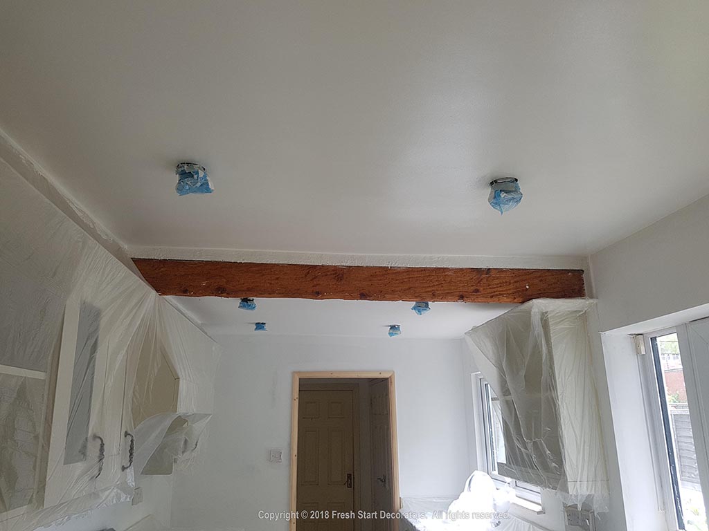 kitchen ceiling painted by fresh start decorators