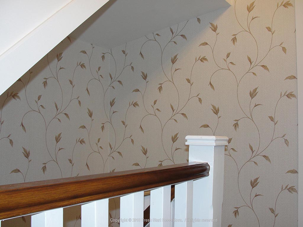 landing and hallway wallpaper by decorators in birmingham